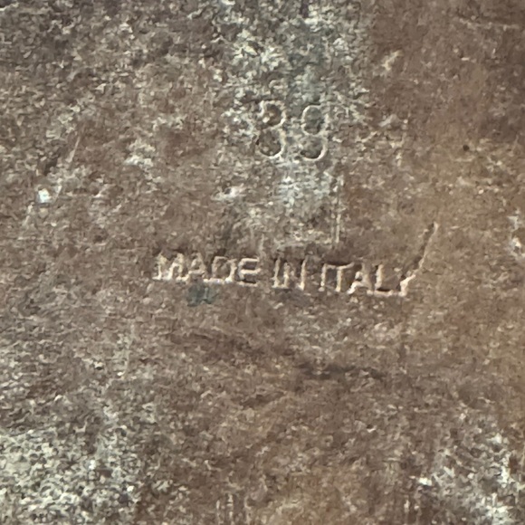 PRADA Blue Patent Leather & Brown Leather Tassel & Studded T-Strap Sandals 39 - Picture 8 of 9